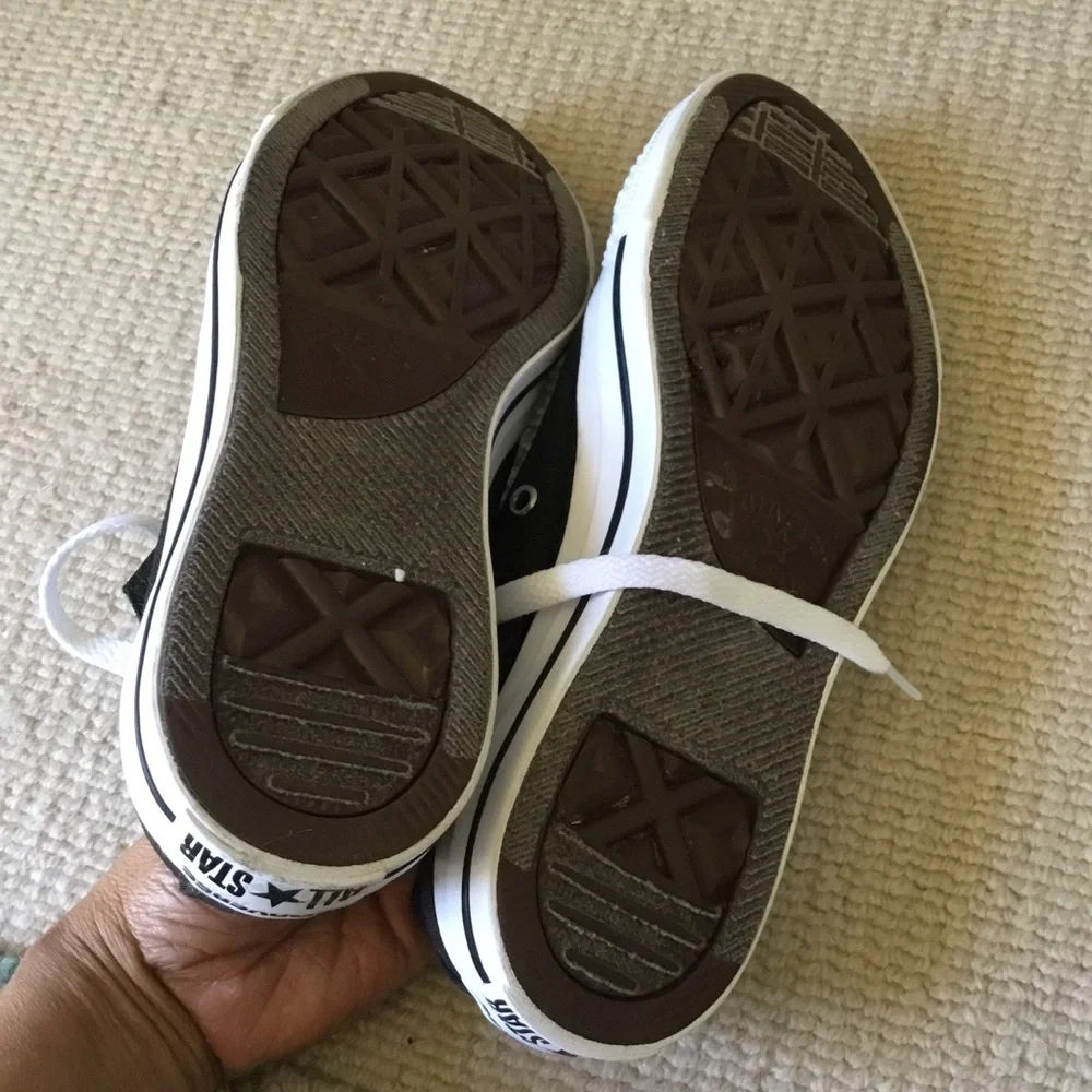 Classic Black Canvas Kids Sneakers with White Trim